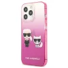 Karl Lagerfeld KLHCP13LTGKCP iPhone 13 Pro 6,1" keménytok rózsaszín/pink Gradient Ikonik Karl & Choupette tok - 2