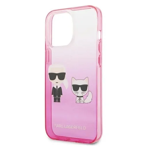 Karl Lagerfeld KLHCP13LTGKCP iPhone 13 Pro 6,1" keménytok rózsaszín/pink Gradient Ikonik Karl & Choupette tok - 6