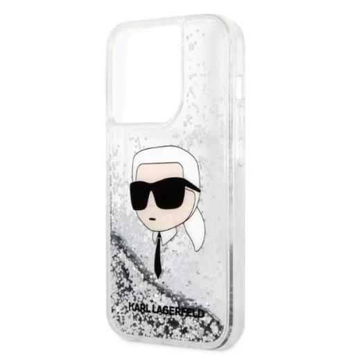 Karl Lagerfeld KLHCP14LLNKHCH iPhone 14 Pro 6.1" ezüst/ezüst glitteres Karl fej tok - 6