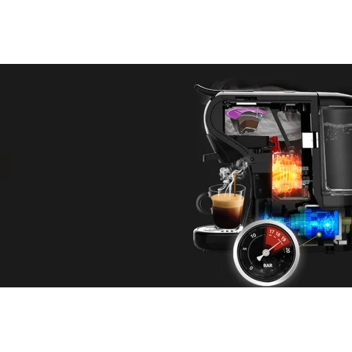 3 az 1-ben kapszulás kávéfőző 19 bar nyomással 1450W HiBREW H1A - 4