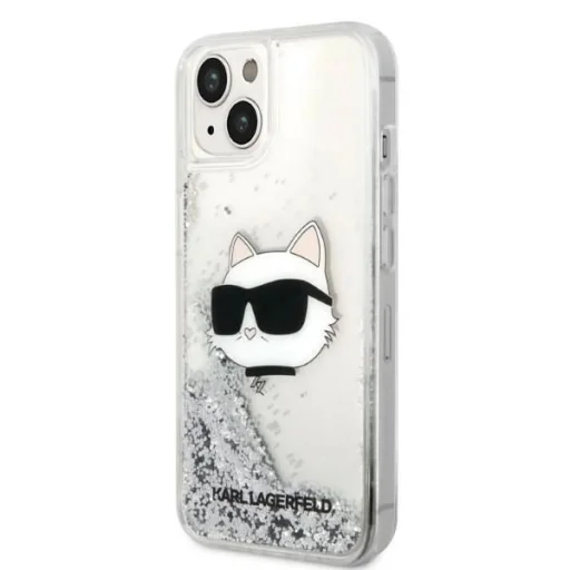 Karl Lagerfeld KLHCP14MLNHCCS iPhone 14 Plus 6,7" ezüst/ezüst hardcase csillogó Choupette fej tok - 2