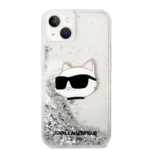 Karl Lagerfeld KLHCP14MLNHCCS iPhone 14 Plus 6,7" ezüst/ezüst hardcase csillogó Choupette fej tok - 3