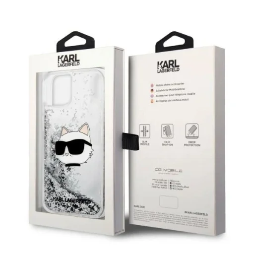 Karl Lagerfeld KLHCP14MLNHCCS iPhone 14 Plus 6,7" ezüst/ezüst hardcase csillogó Choupette fej tok - 8