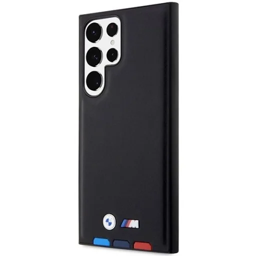 BMW BMHCS23L22PTDK S23 Ultra S918 fekete/fekete bőr lenyomat trikolor tok - 2