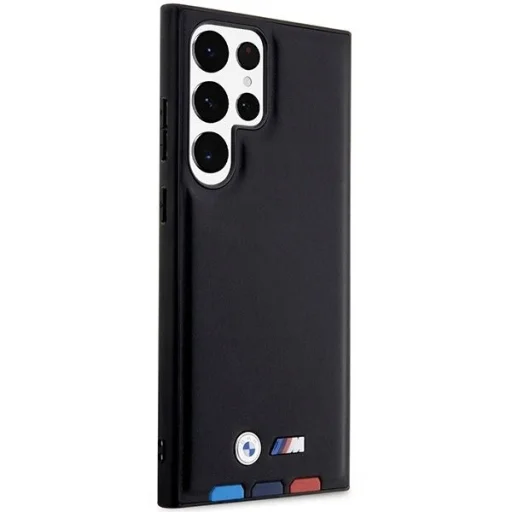 BMW BMHCS23L22PTDK S23 Ultra S918 fekete/fekete bőr lenyomat trikolor tok - 4