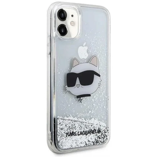 Karl Lagerfeld KLHCN61LNCHCS iPhone 11 ezüst/ezüst védőtök Glitter Choupette Head - 6