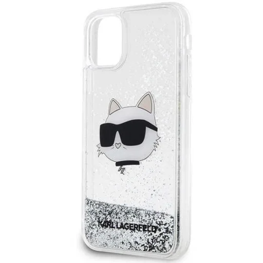 Karl Lagerfeld KLHCN61LNCHCS iPhone 11 ezüst/ezüst védőtök Glitter Choupette Head - 3