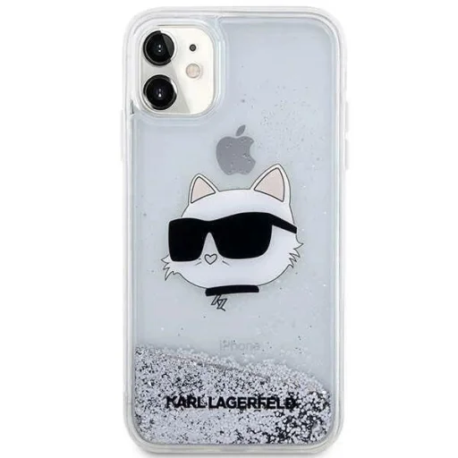 Karl Lagerfeld KLHCN61LNCHCS iPhone 11 ezüst/ezüst védőtök Glitter Choupette Head - 5