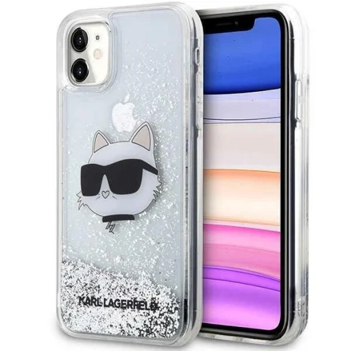Karl Lagerfeld KLHCN61LNCHCS iPhone 11 ezüst/ezüst védőtök Glitter Choupette Head - 1