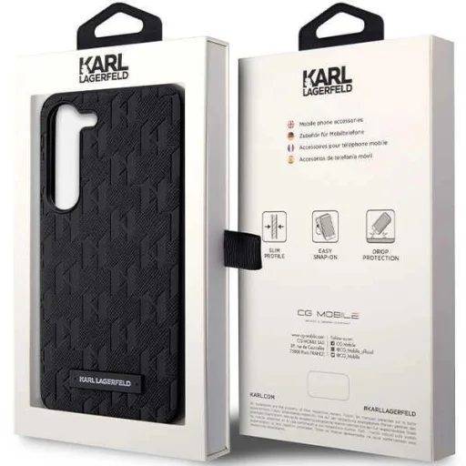 Karl Lagerfeld KLHCS23SSAKLHPK S23 S911 hardcase fekete Saffiano Mono Metal Logo tok - 8