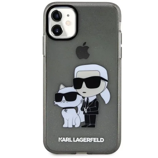 Karl Lagerfeld KLHCN61HNKCTGK iPhone 11 6.1" fekete/fekete keménytok Karl & Choupette - 3