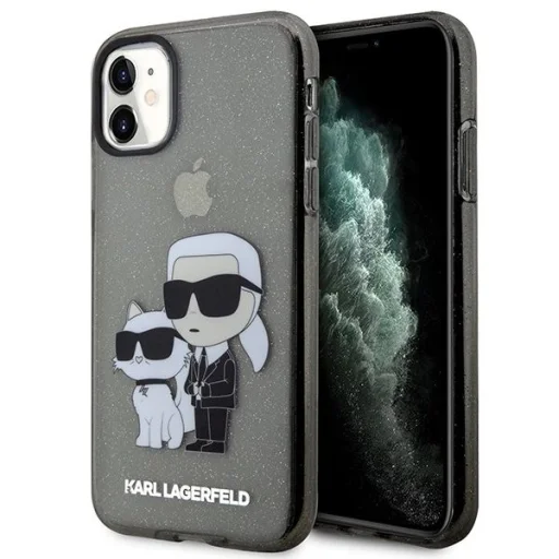 Karl Lagerfeld KLHCN61HNKCTGK iPhone 11 6.1" fekete/fekete keménytok Karl & Choupette - 1
