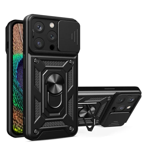 Hybrid Armor Camshield tok iPhone 14 Pro Max-hoz kamerafedéllel fekete - 1