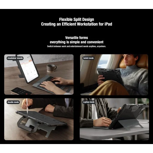 Nillkin Bumper GO Billentyűzetes Tok (Háttérvilágítással) iPad Pro 11 2020/2021/2022, fekete - 7