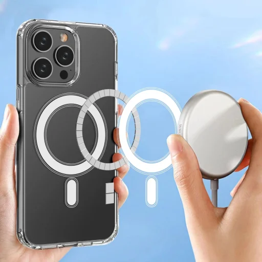 Clear Magnetic Case MagSafe gyűrűvel iPhone 14 Pro Max-hoz - átlátszó tok - 3