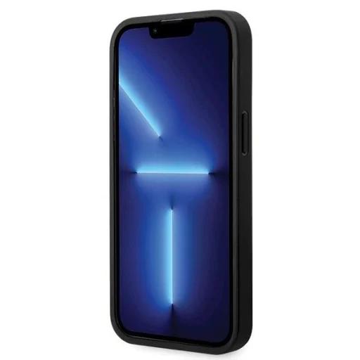  iPhone 14 Pro Fekete BMW Leather Diamond Pattern tok - 5