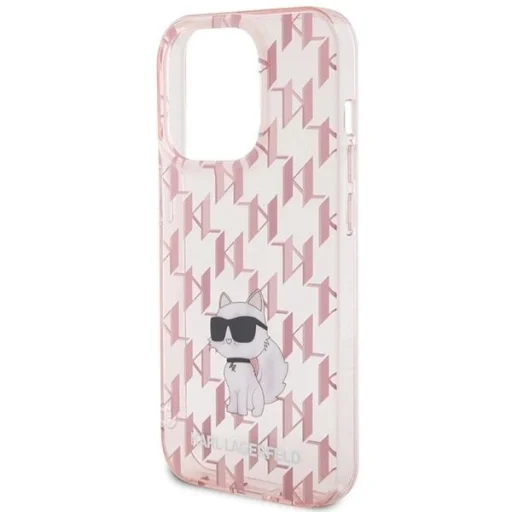  iPhone 15 Pro Max Karl Lagerfeld Monogram Choupette tok - rózsaszín - 6