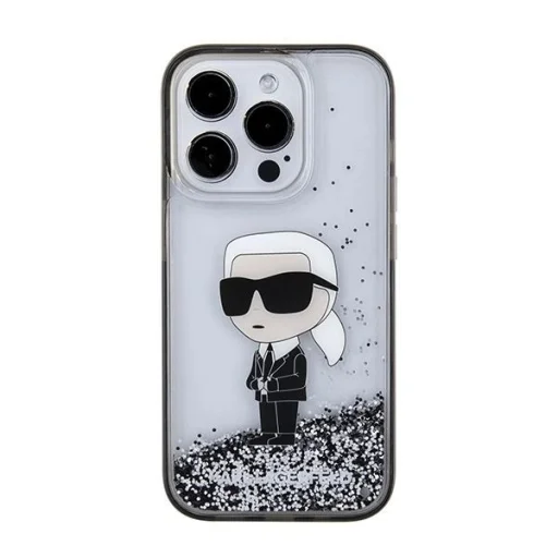  iPhone 15 Pro átlátszó Karl Lagerfeld Liquid Glitter Ikonik tok - 3