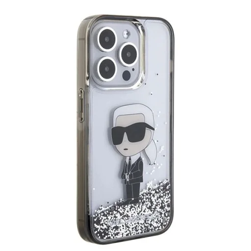  iPhone 15 Pro átlátszó Karl Lagerfeld Liquid Glitter Ikonik tok - 4