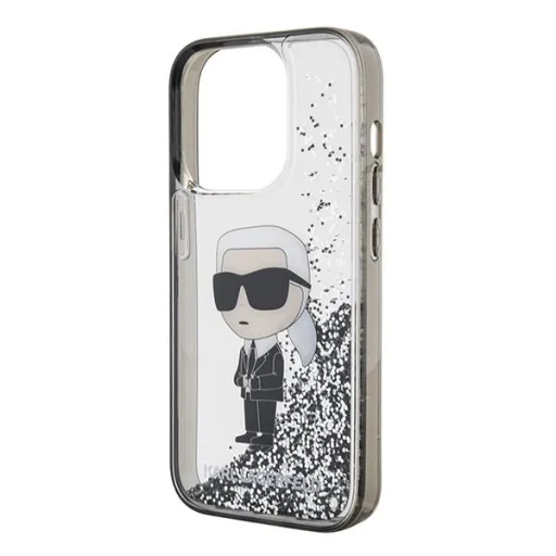  iPhone 15 Pro átlátszó Karl Lagerfeld Liquid Glitter Ikonik tok - 6