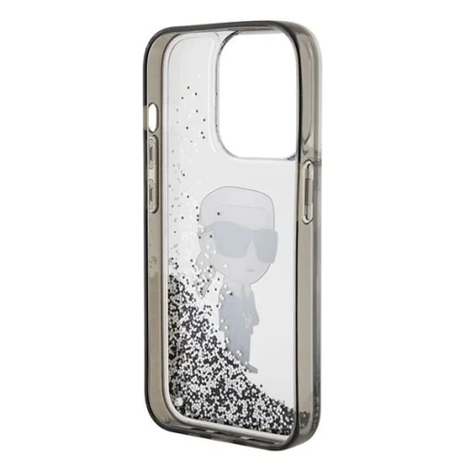  iPhone 15 Pro átlátszó Karl Lagerfeld Liquid Glitter Ikonik tok - 7
