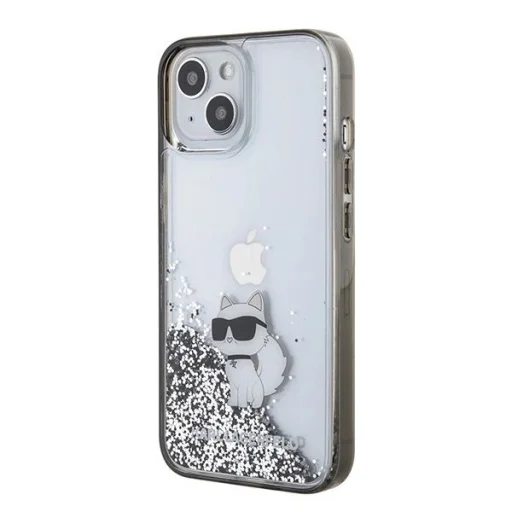  iPhone 15 Átlátszó Karl Lagerfeld Liquid Glitter Choupette tok - 2