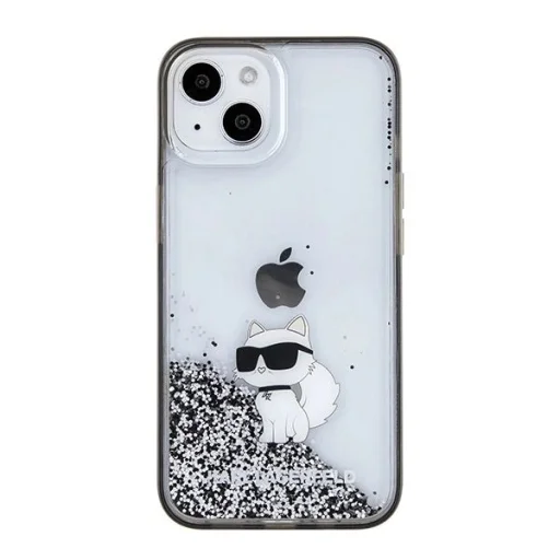  iPhone 15 Átlátszó Karl Lagerfeld Liquid Glitter Choupette tok - 3