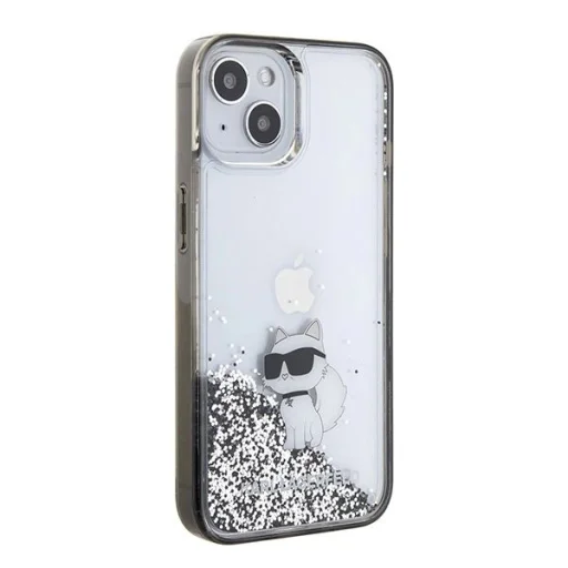  iPhone 15 Átlátszó Karl Lagerfeld Liquid Glitter Choupette tok - 4