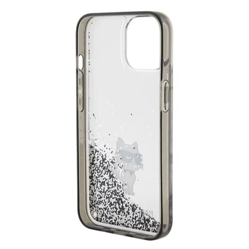  iPhone 15 Átlátszó Karl Lagerfeld Liquid Glitter Choupette tok - 7