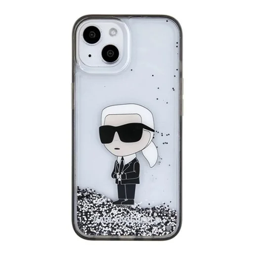  iPhone 15 6.1" átlátszó kemény tok Karl Lagerfeld KLHCP15SLKKNSK Liquid Glitter Ikonik - 3