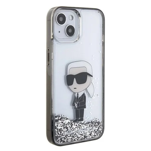  iPhone 15 6.1" átlátszó kemény tok Karl Lagerfeld KLHCP15SLKKNSK Liquid Glitter Ikonik - 4