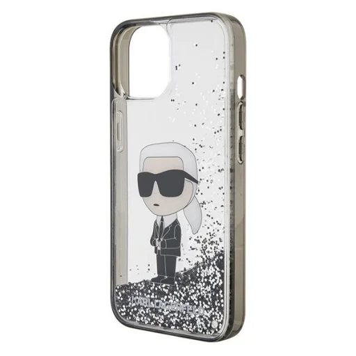  iPhone 15 6.1" átlátszó kemény tok Karl Lagerfeld KLHCP15SLKKNSK Liquid Glitter Ikonik - 6