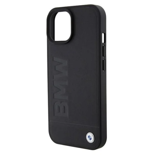  iPhone 15 6.1" Fekete/Fekete BMW Magsafe Keménytok Signature Logo Imprint tok BMHMP15SSLLBK - 6