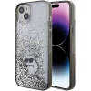  iPhone 15 Plus átlátszó Karl Lagerfeld Liquid Glitter Choupette tok