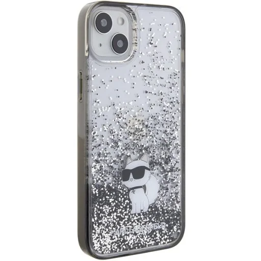  iPhone 15 Plus átlátszó Karl Lagerfeld Liquid Glitter Choupette tok - 4