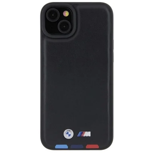  iPhone 15 Plus 6.7" fekete/fekete bőrbélyeg Tricolor BMW BMHCP15M22PTDK tok - 3