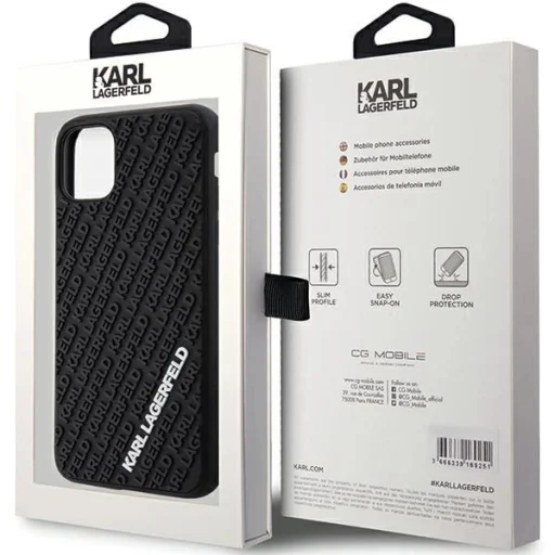 Karl Lagerfeld KLHCN613DMKRLK iPhone 11 6.1" fekete/fekete kemény tok 3D Rubber Multi Logo tok - 8