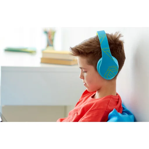 Gyermekeknek szánt PowerLocus P2 vezeték nélküli fejhallgató (kék-zöld) - 9