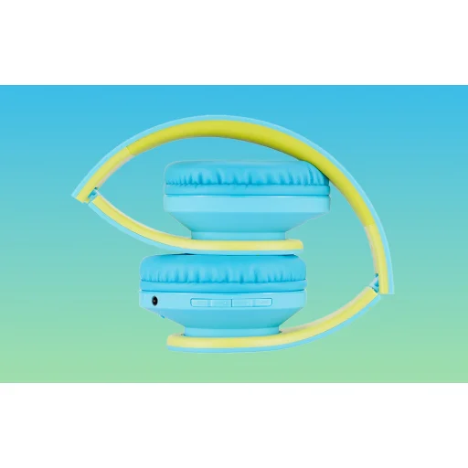 Gyermekeknek szánt PowerLocus P2 vezeték nélküli fejhallgató (kék-zöld) - 11