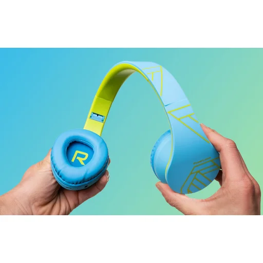 Gyermekeknek szánt PowerLocus P2 vezeték nélküli fejhallgató (kék-zöld) - 12