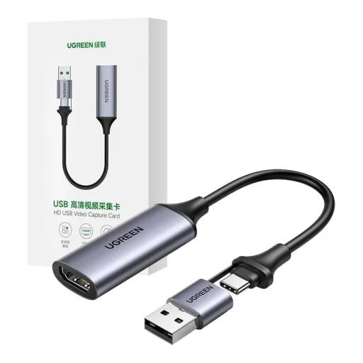 HDMI Rögzítőkártya / Grabber Ugreen CM489, 4K 60Hz, USB + USB-C - 2