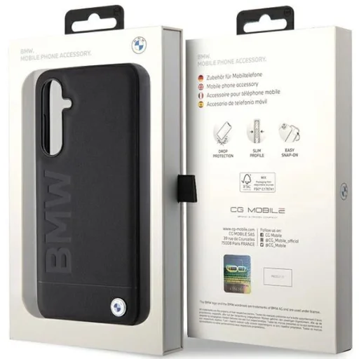 BMW BMHCS23FESLLBK S23 FE S711 fekete/fekete bőr Hot Stamp tok - 7