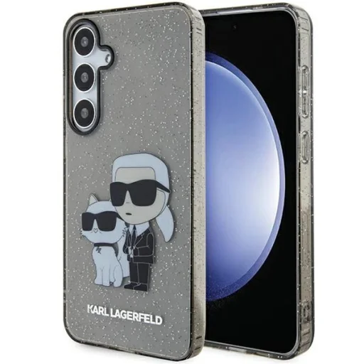 Karl Lagerfeld KLHCS24MHNKCTGK S24+ S926 fekete/fekete hardcase Glitter Karl&Choupette tok - 1
