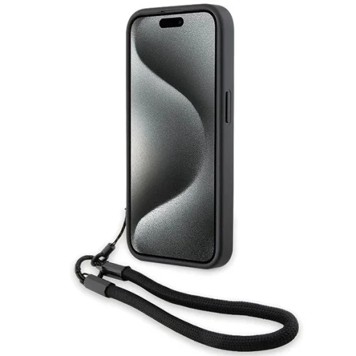  iPhone 15 Pro Max BMW Signature Leather Wordmark Cord tok - fekete - 4
