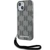  iPhone 15 fekete Karl Lagerfeld IML Mono KL Pattern & Cord tok thumbnail