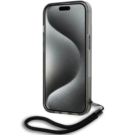  iPhone 15 fekete Karl Lagerfeld IML Mono KL Pattern & Cord tok - 4