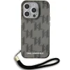  iPhone 15 Pro fekete Karl Lagerfeld IML Mono KL Pattern & Cord tok - 2