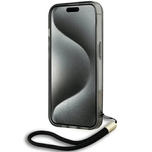  iPhone 15 Pro fekete Karl Lagerfeld IML Mono KL Pattern & Cord tok - 4
