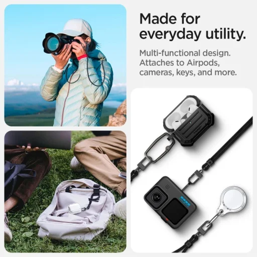 Spigen Univerzálna sada popruhov na krk a prívesok - čierna - 12