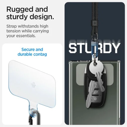 Spigen Univerzálna sada popruhov na krk a prívesok - čierna - 13